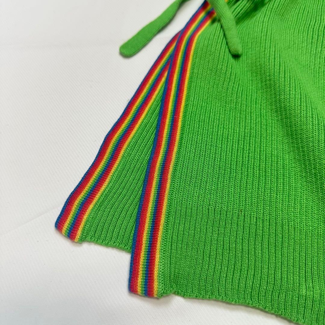 希少レア イヴサンローラン グリーン リプニット コットン キャミソール F