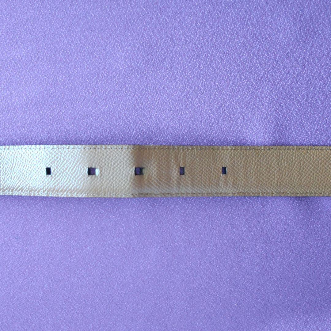 ブルガリ スクエアバックル サフィアーノレザー リバーシブル ベルト