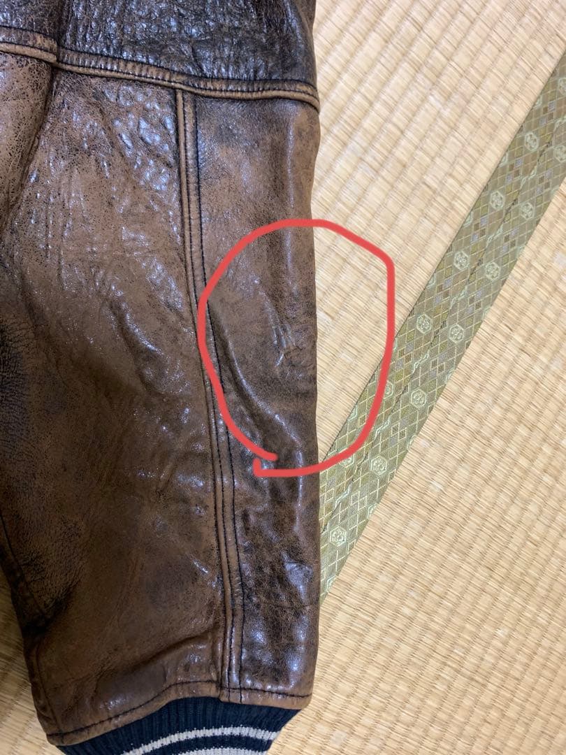 L相当 AVIREX レザー ジャケット メンズ ブラウン