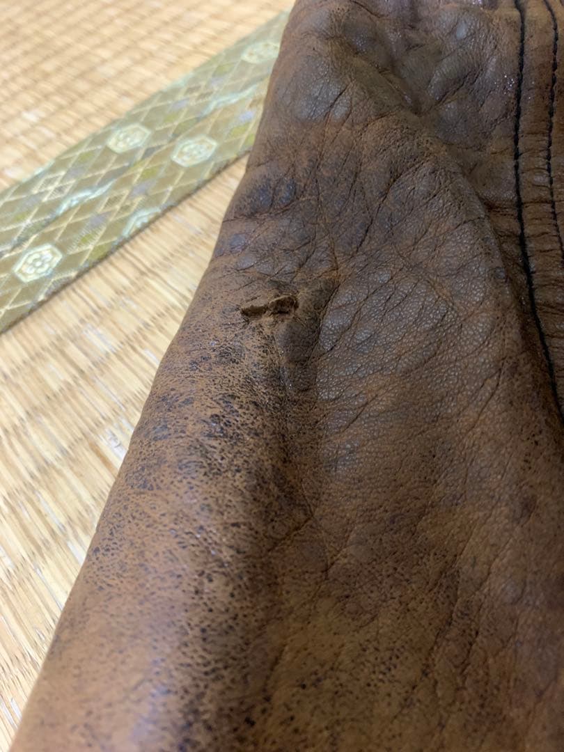 L相当 AVIREX レザー ジャケット メンズ ブラウン