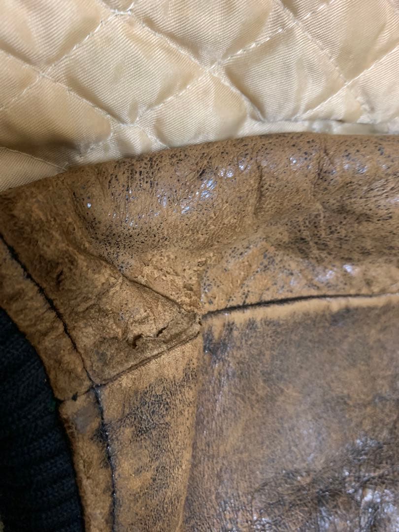 L相当 AVIREX レザー ジャケット メンズ ブラウン