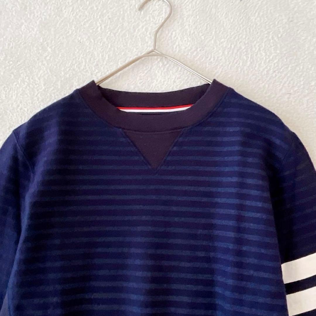 未使用級★THOM BROWNE★希少 ウールボーダーニット ネイビー 兼用 S