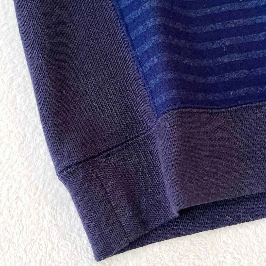 未使用級★THOM BROWNE★希少 ウールボーダーニット ネイビー 兼用 S