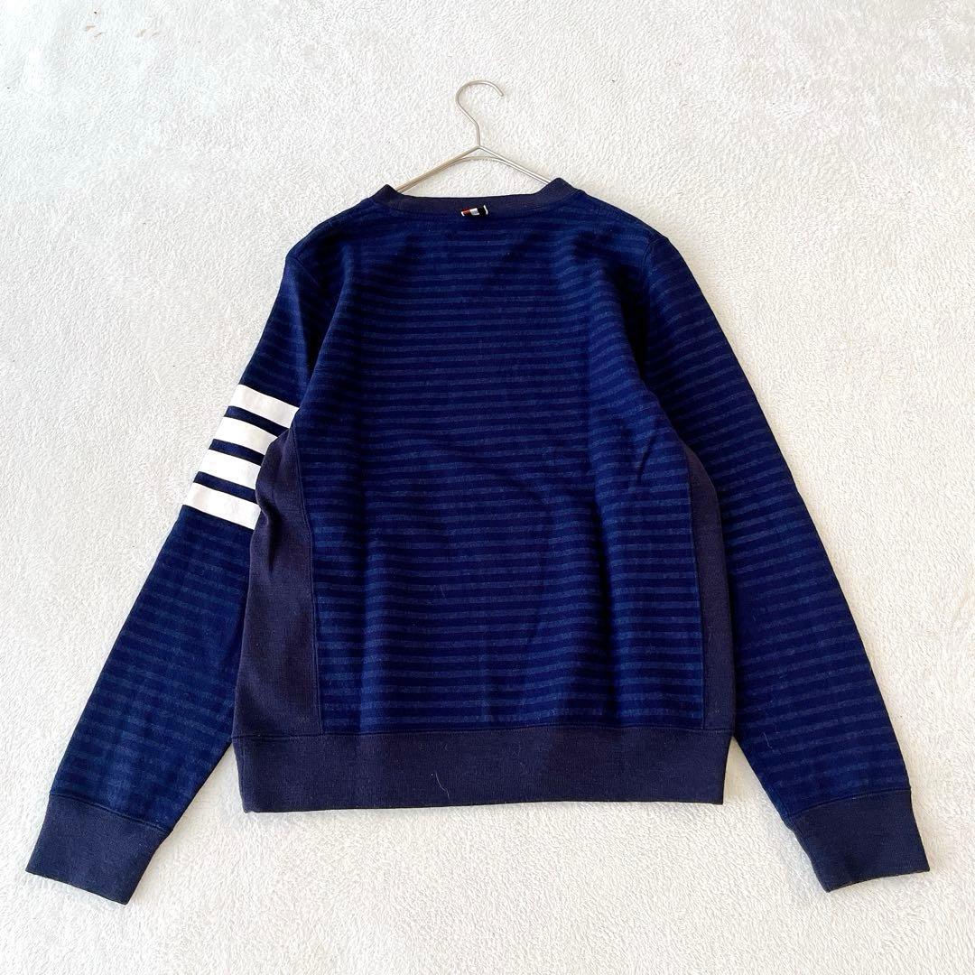未使用級★THOM BROWNE★希少 ウールボーダーニット ネイビー 兼用 S