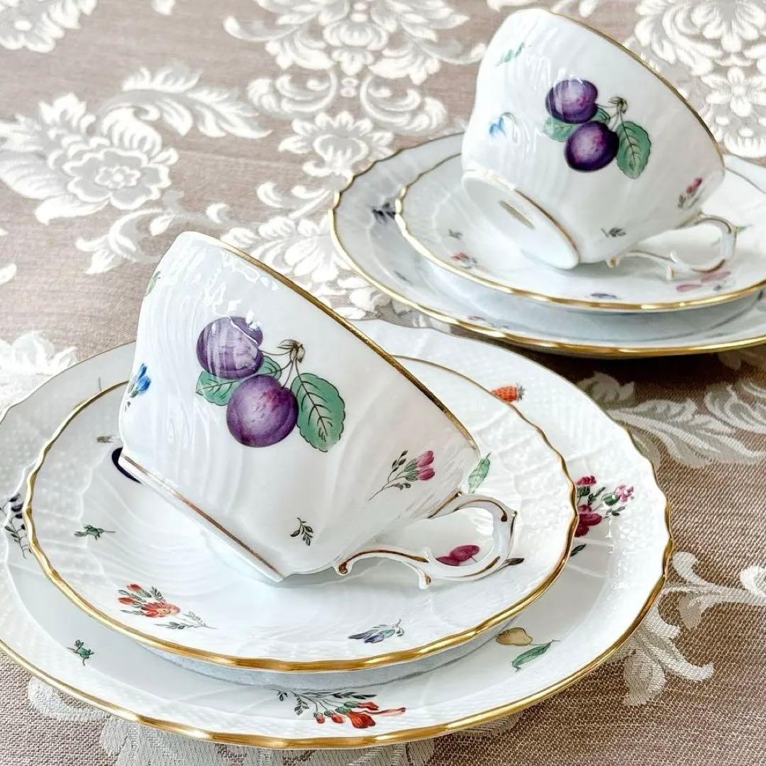 美品❤️ジノリ❤️ペルージャ❤️トリオ２セット　カップ＆ソーサー　デザート皿