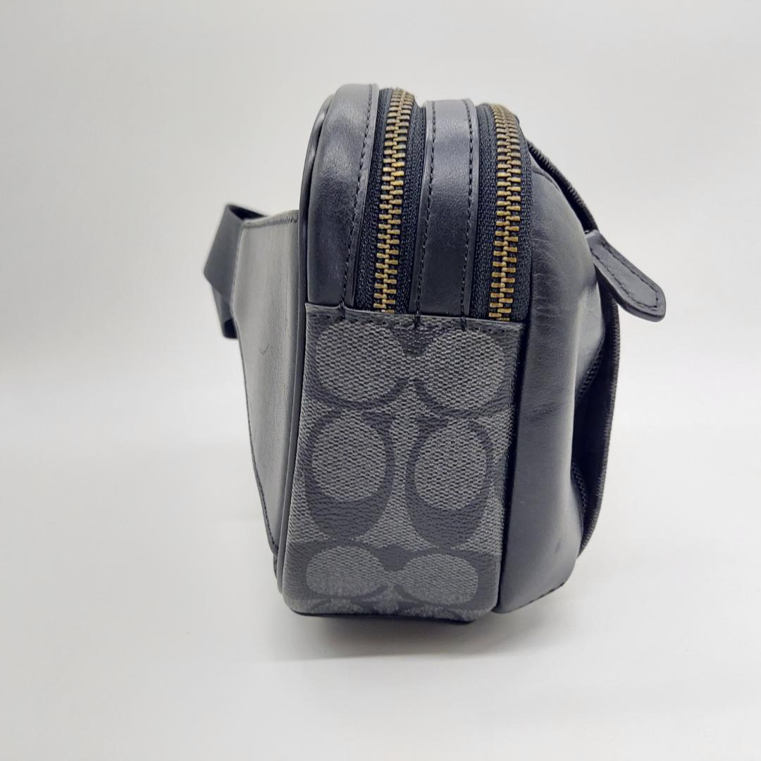 美品　COACH ボディバッグ　ウエストバッグ　シグネチャー　メンズ