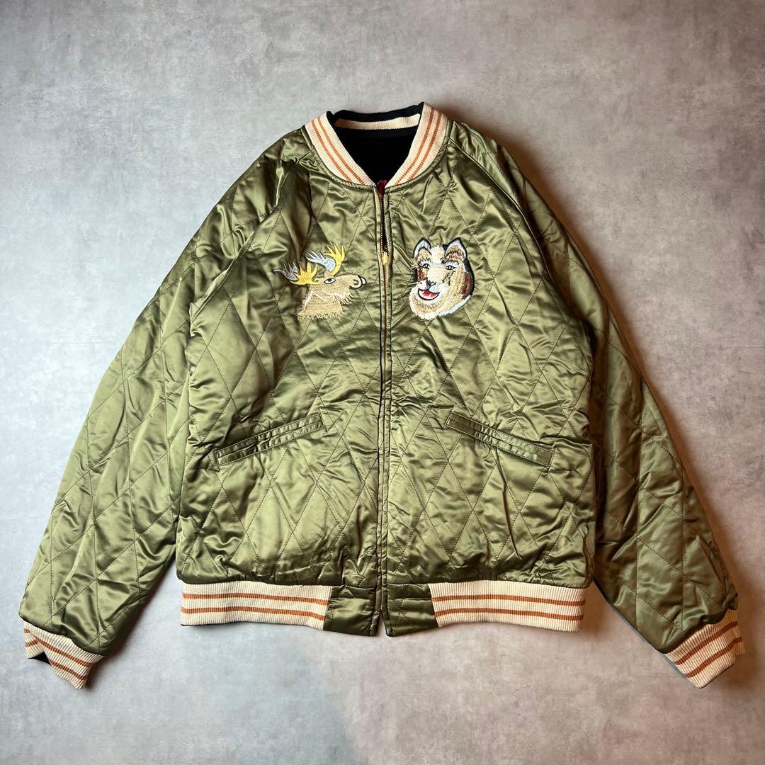 ✅新品　スカジャン　スーベニアジャケット　別珍　ベロア　リバーシブル　両面　XL