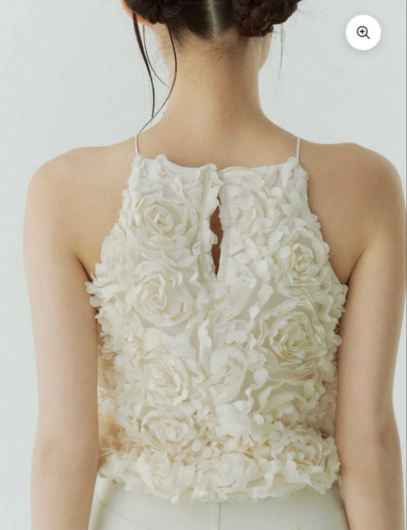 今季完売 eimyistoire フラワーモチーフアメスリ トップス　アイボリー