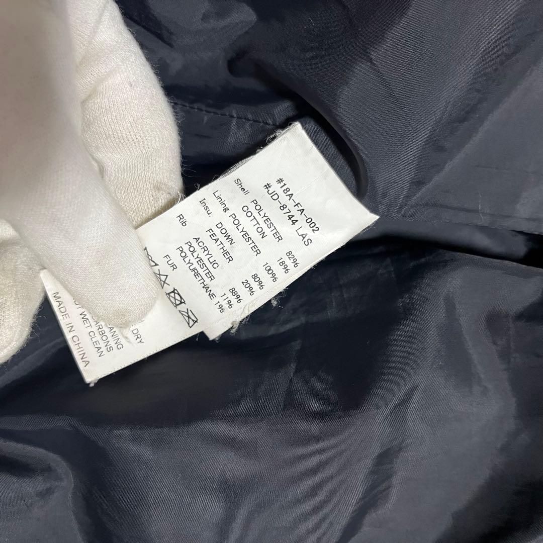 【美品】ダントンDANTONタッサーダウンファーロングコート ブラック 36