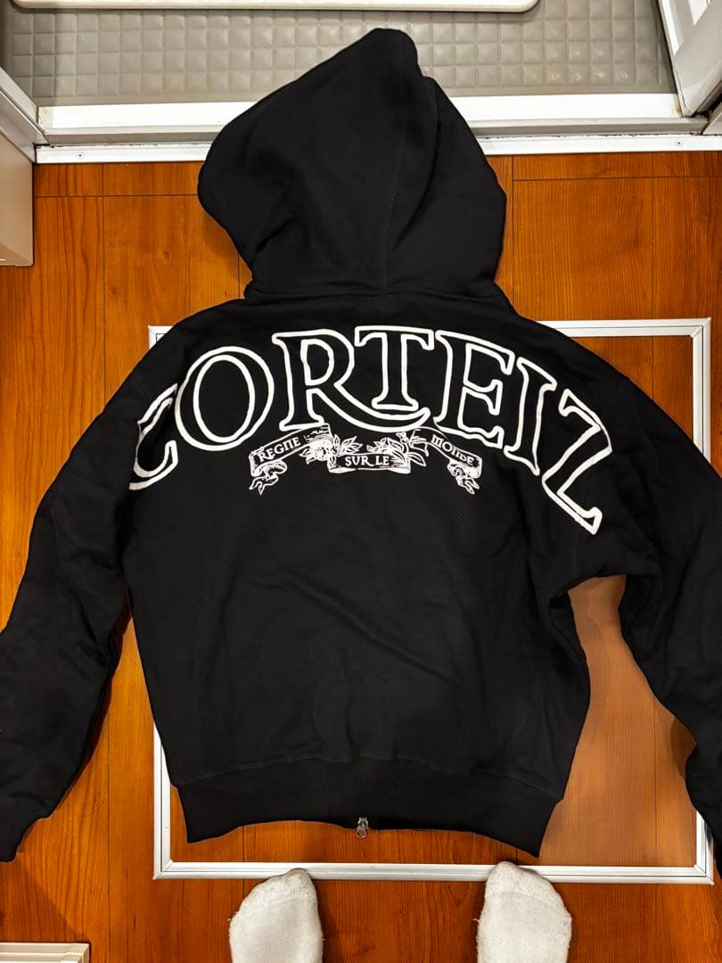 Corteiz ブラック フルジップパーカー S
