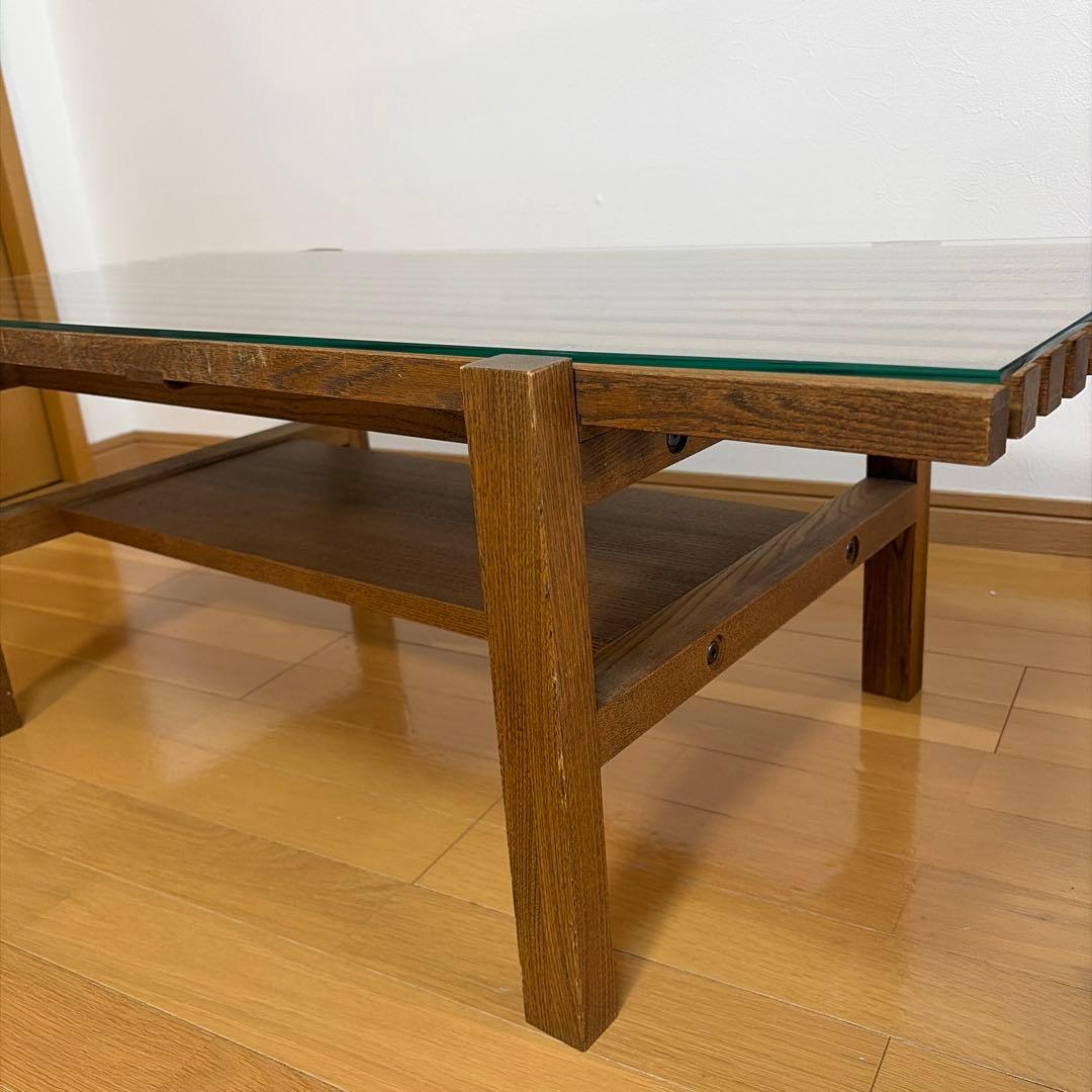 最終お値下げ　unico ガラスローテーブル