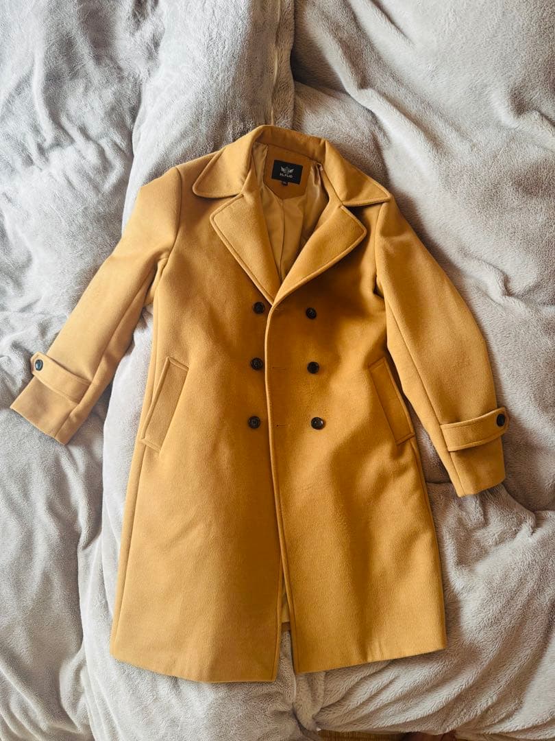 ダブルブレスト チェスターコート XL キャメル