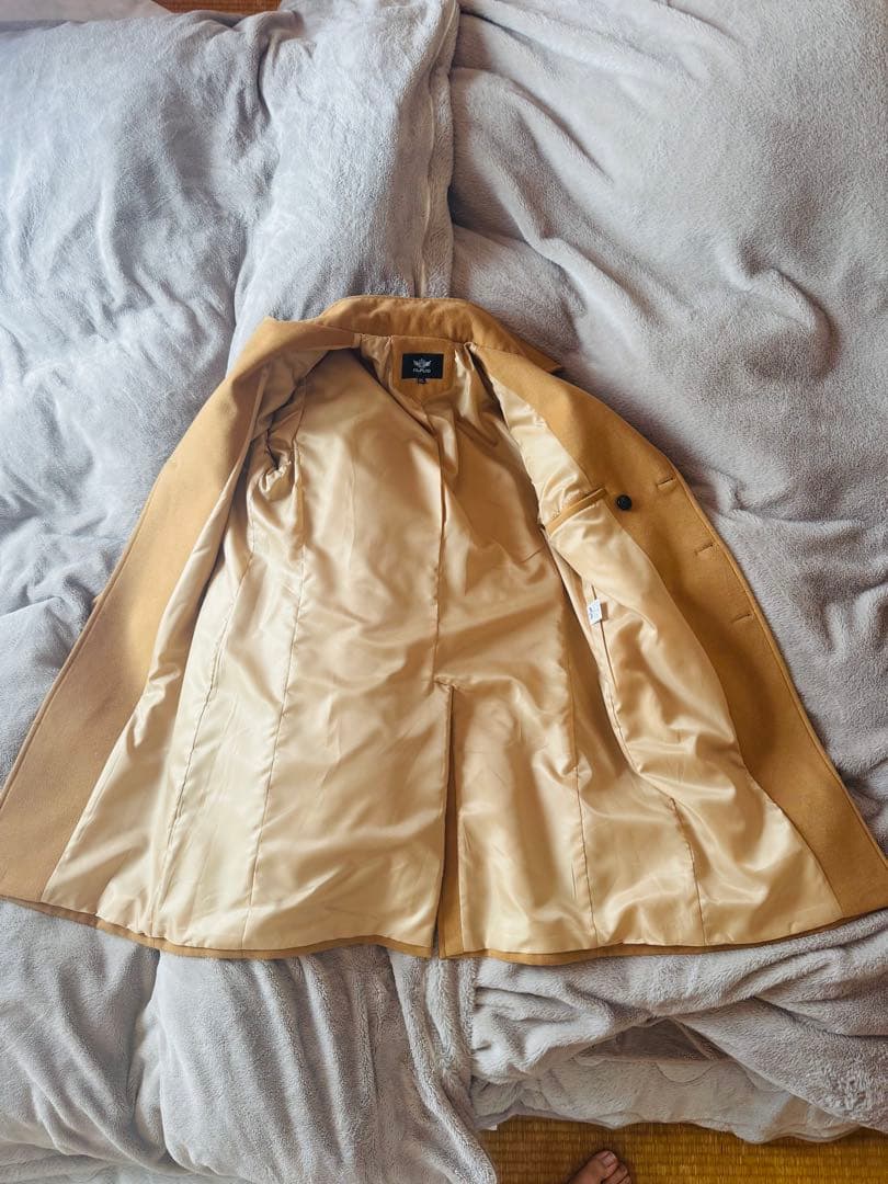 ダブルブレスト チェスターコート XL キャメル