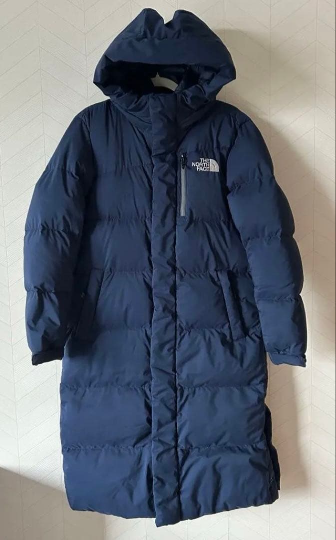 ☆ザノースフェイス☆／ロングダウン／サイズS／ネイビー／☆極美品☆／ベンチコート