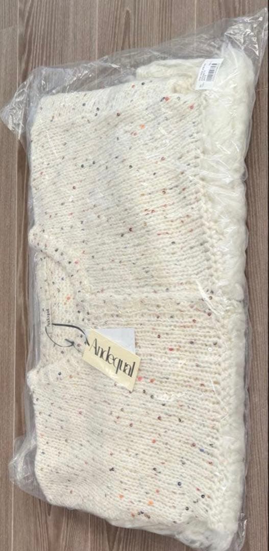 トップス fringe design gritter knit andequal