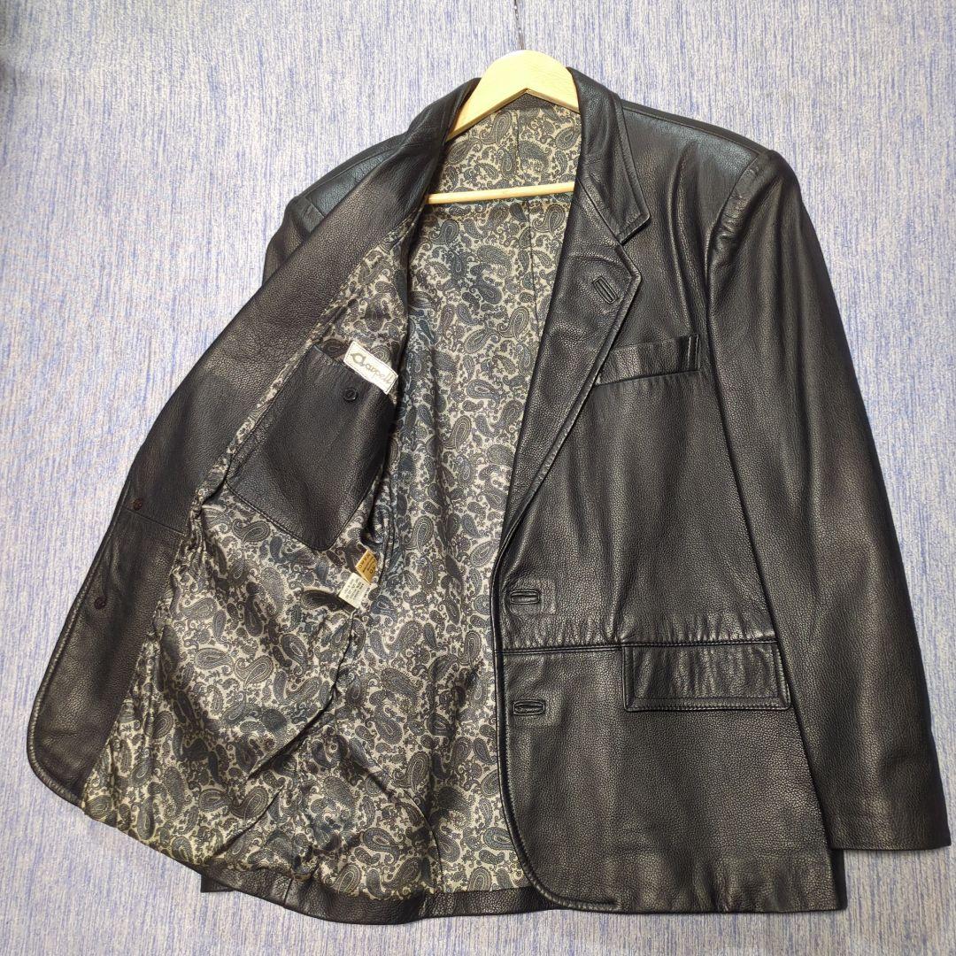 arpell　鹿革レザージャケット イタリア製【希少品】 黒色Lサイズ（50）