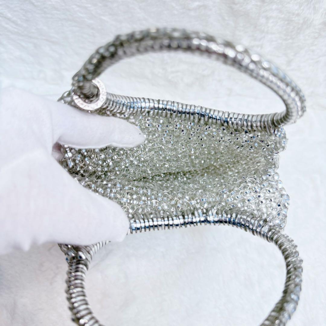 【美品】アンテプリマ ワイヤーバッグ ハンドバッグ シルバー ラウンド ミニ　銀