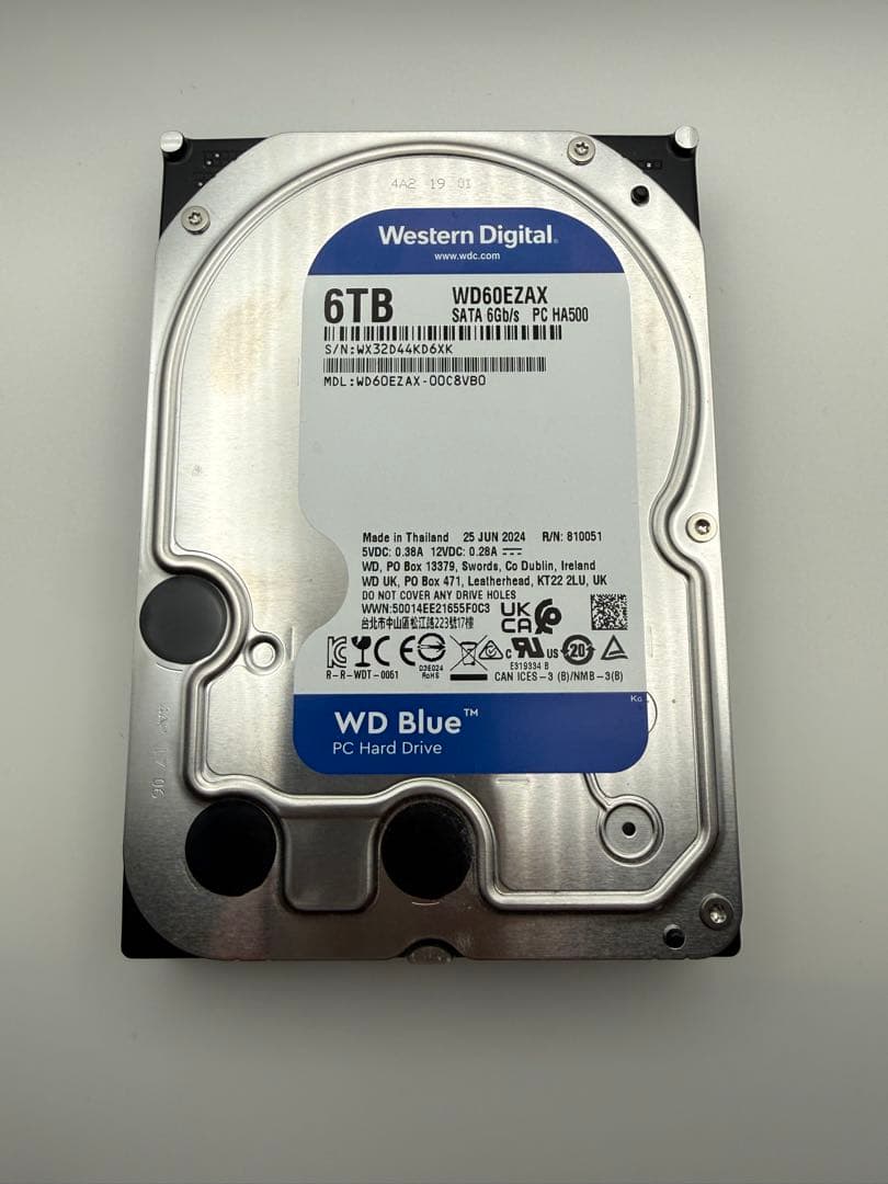 内蔵型ハードディスクドライブ WesternDigital Blue 6TB HDD WD60EZAX