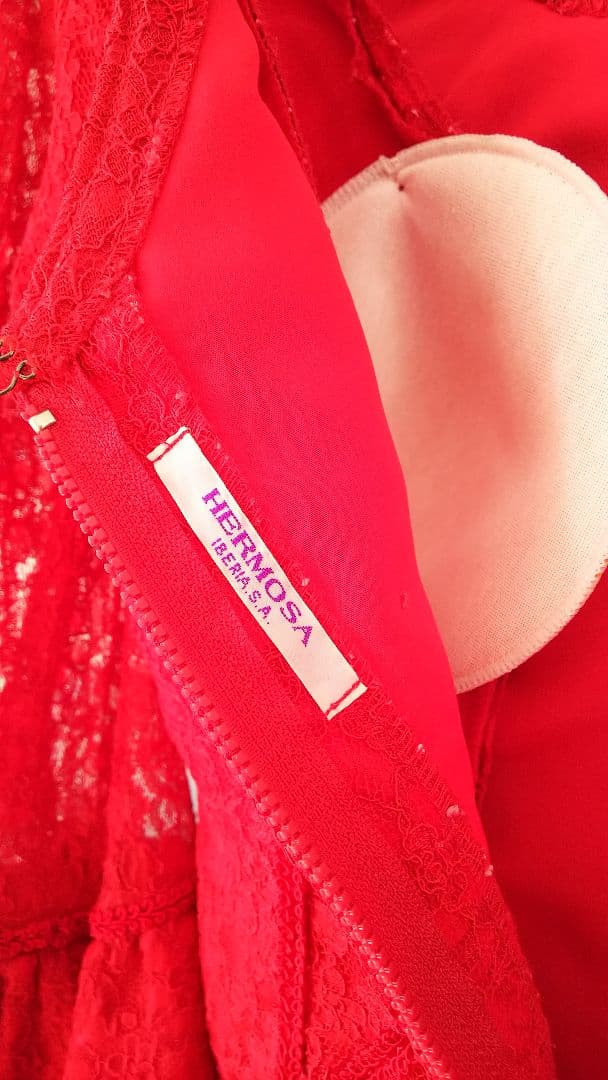 赤いフラメンコ衣装 イベリア フローレスとピアスセット