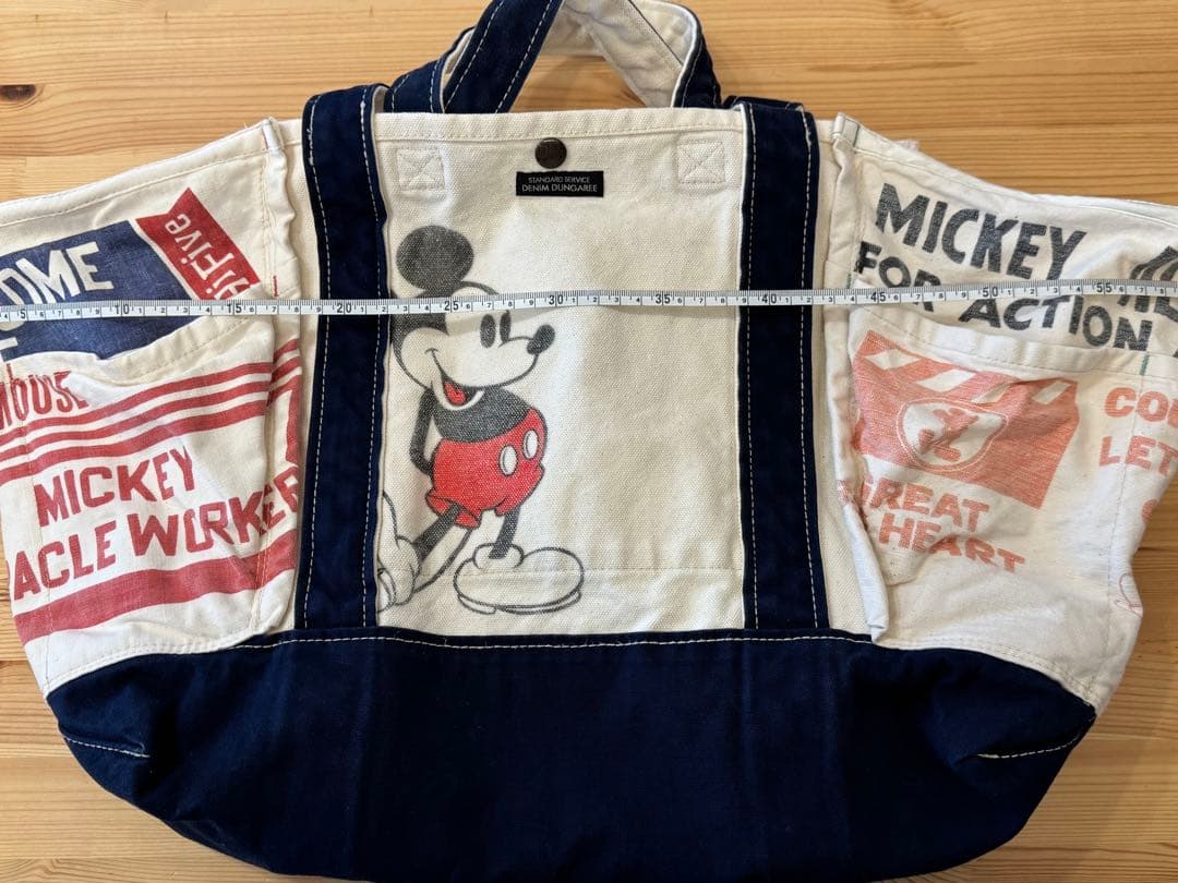 【未使用に近い】デニム＆ダンガリー　ミッキー　トートバック　大きめ‼︎