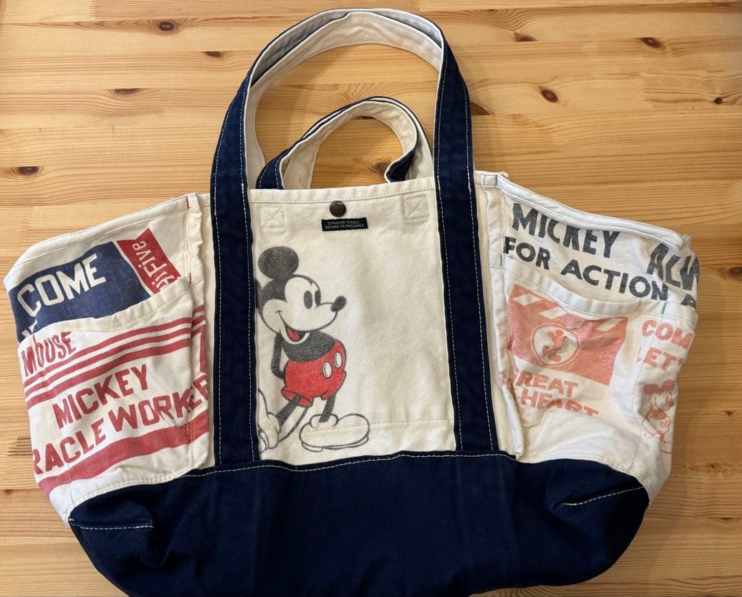 【未使用に近い】デニム＆ダンガリー　ミッキー　トートバック　大きめ‼︎