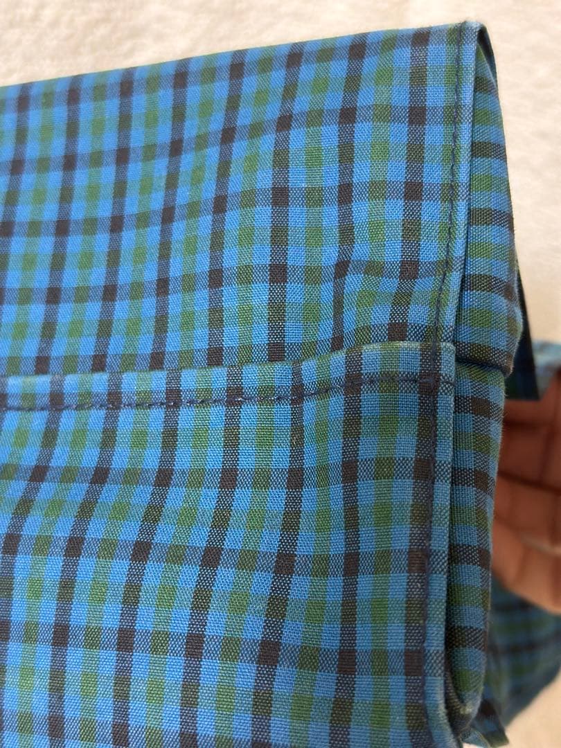 ファミリア　大人気チェック　トートバッグ　青　美品