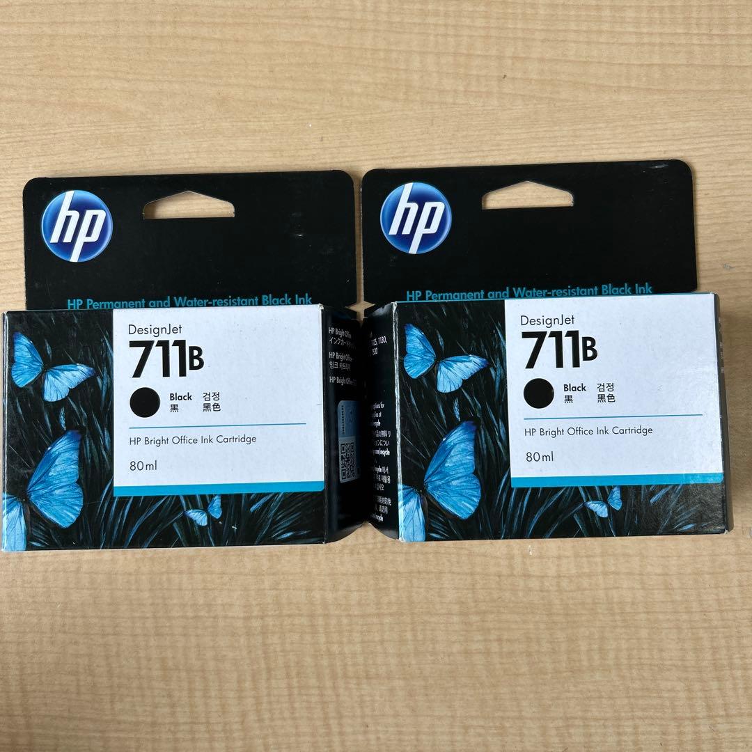 【未開封】HP711B インク ブラック 80ml×2コ　hp711b