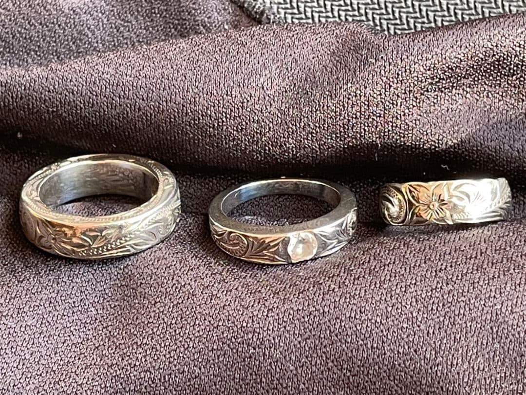 シルバー925 指輪3点　ハワイアンジュエリー