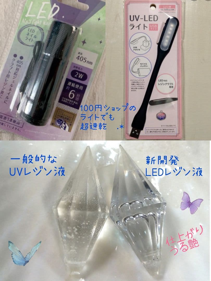 ぬめりうすレジン液 ツキハナ6本、コーティング剤つき