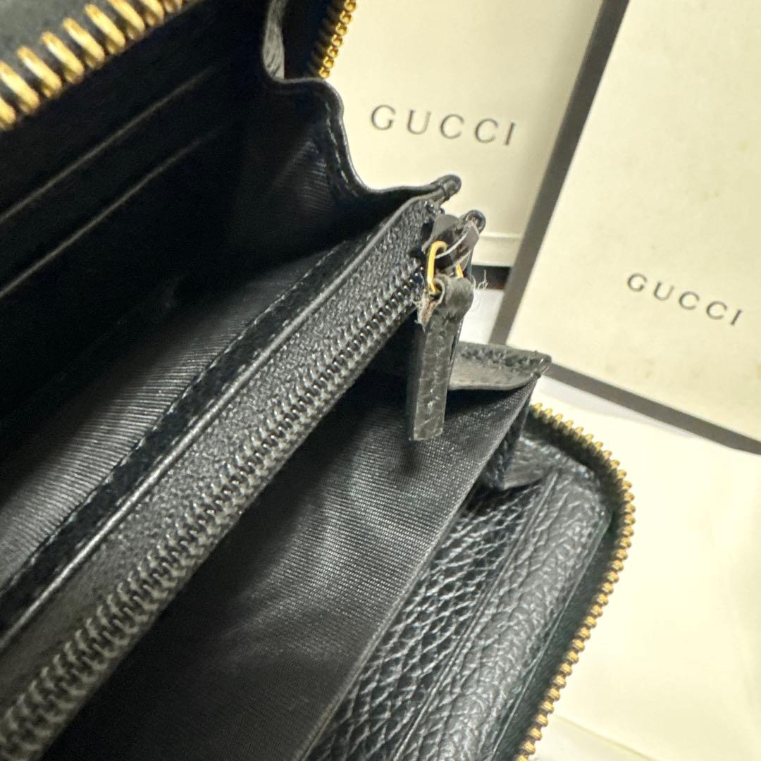 グッチ　長財布　ラウンドファスナー　マーモント　ブラック