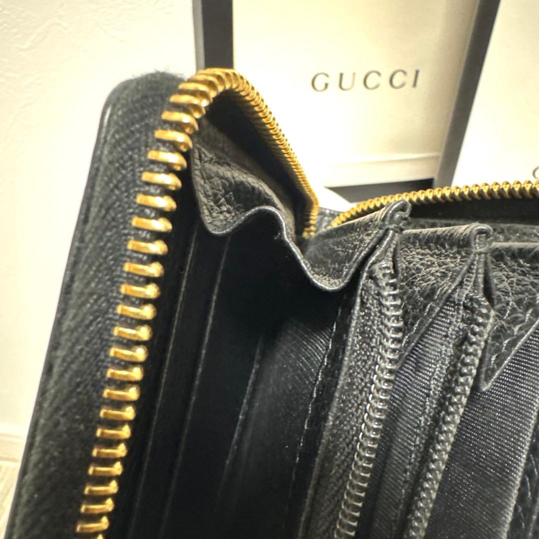 グッチ　長財布　ラウンドファスナー　マーモント　ブラック