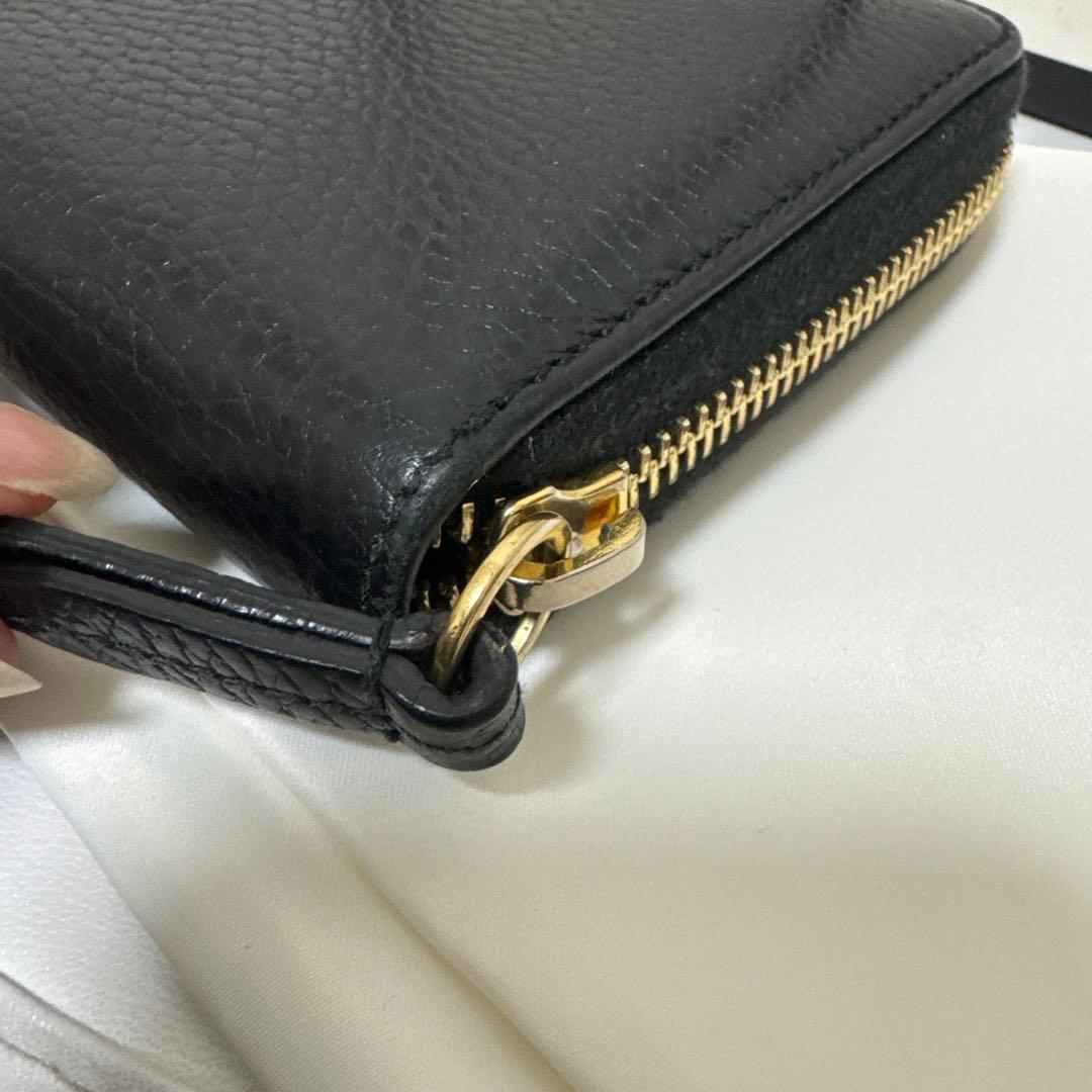 グッチ　長財布　ラウンドファスナー　マーモント　ブラック