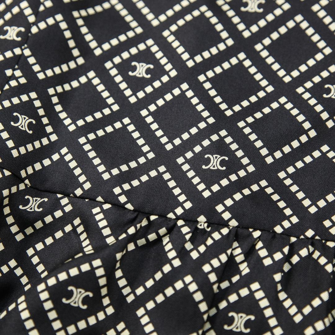 極美品 CELINE 24AW バスク ミニドレス / シルクツイル トリオンフ