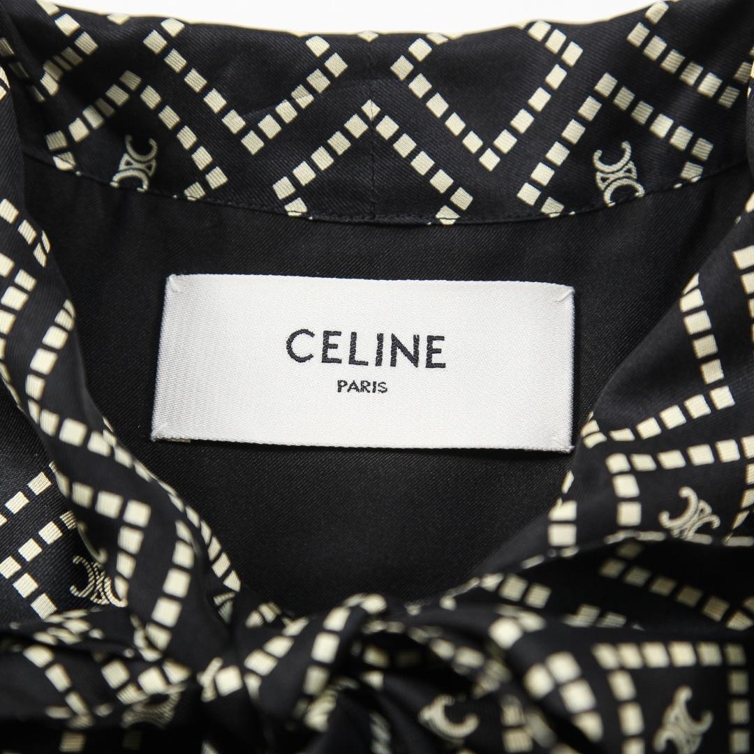 極美品 CELINE 24AW バスク ミニドレス / シルクツイル トリオンフ