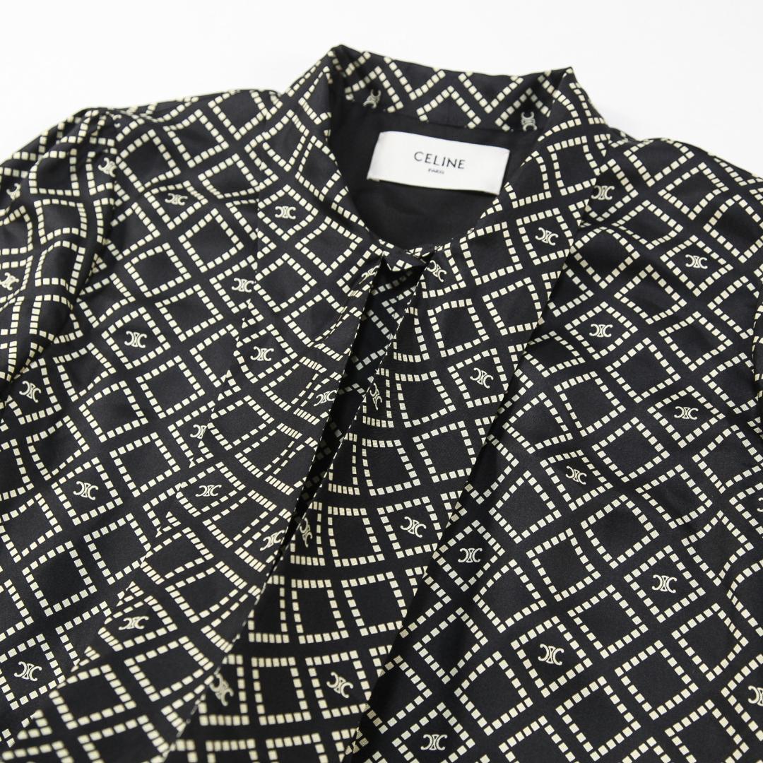 極美品 CELINE 24AW バスク ミニドレス / シルクツイル トリオンフ