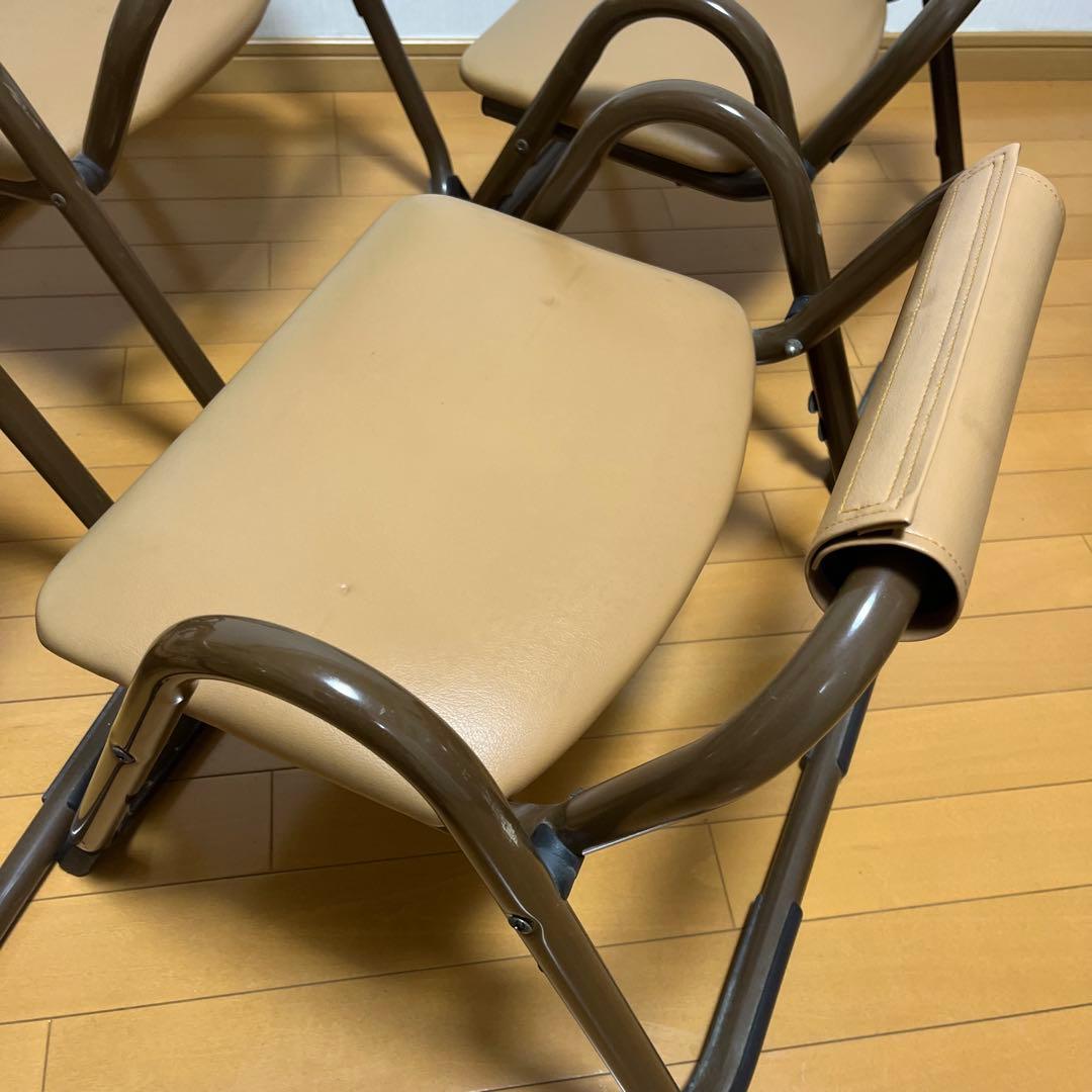 八木研 法事椅子 正座椅子 和室用 背もたれ付き 5脚セット スタッキング