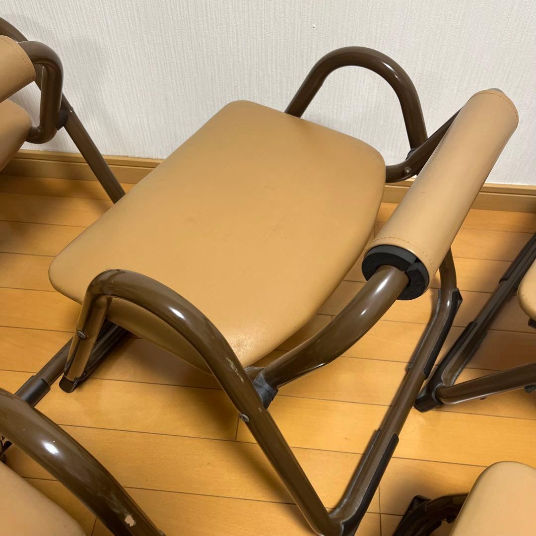 八木研 法事椅子 正座椅子 和室用 背もたれ付き 5脚セット スタッキング