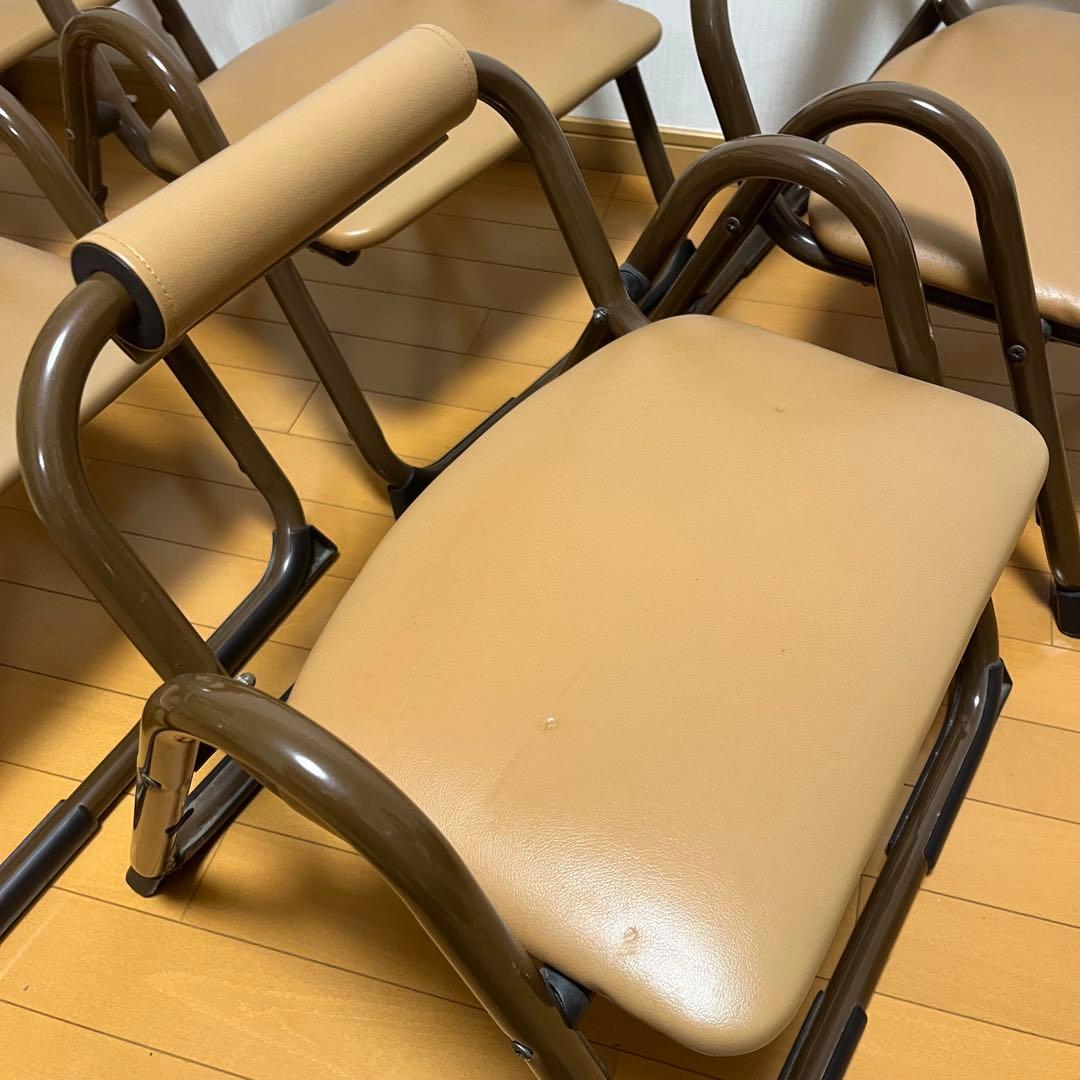 八木研 法事椅子 正座椅子 和室用 背もたれ付き 5脚セット スタッキング