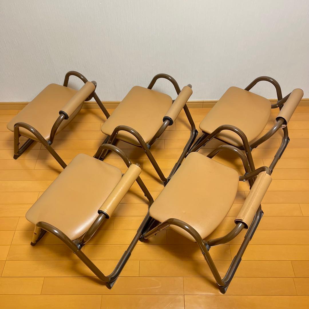 八木研 法事椅子 正座椅子 和室用 背もたれ付き 5脚セット スタッキング