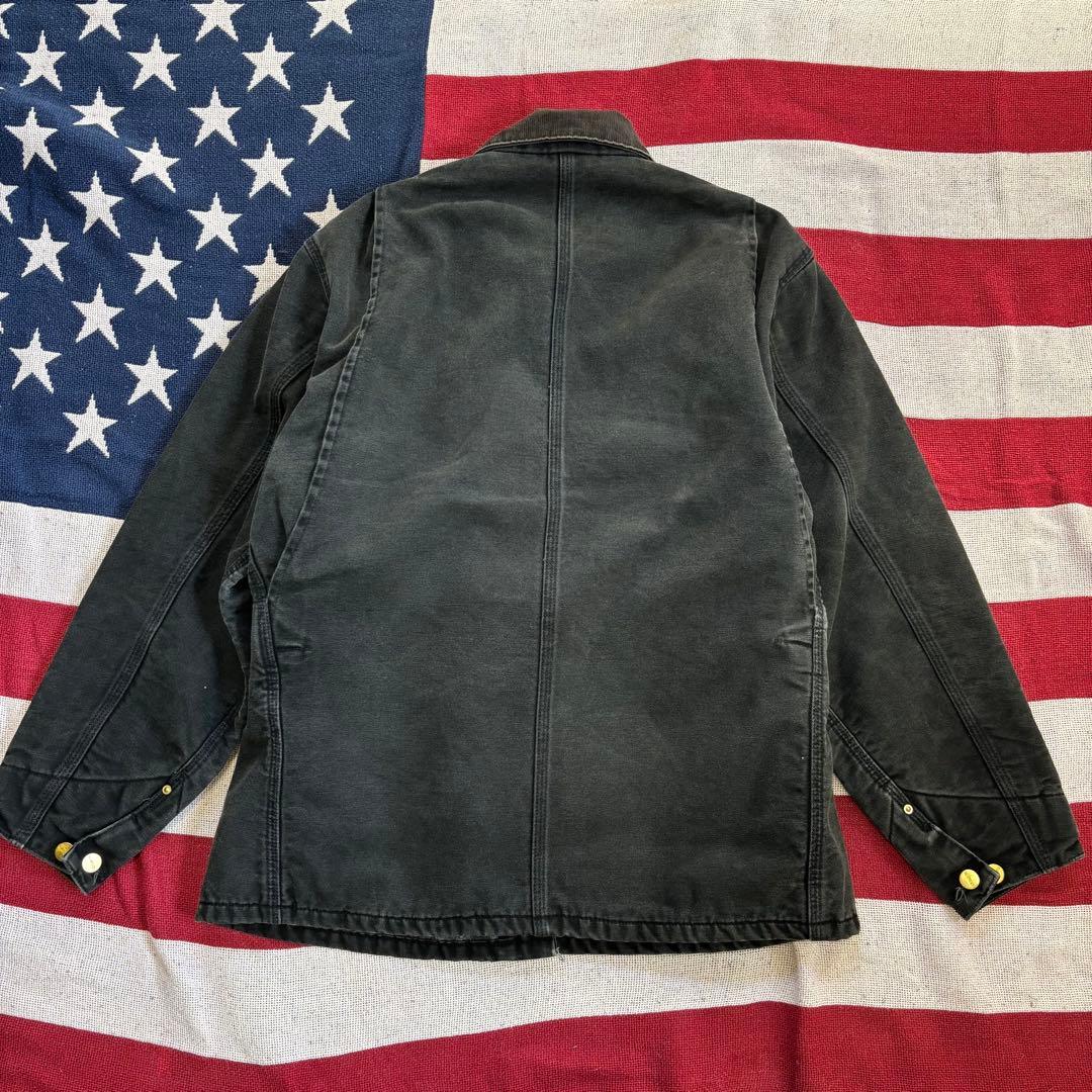 90s USA製 カーハート C01 BLK ダック チョアコート 黒 44 L