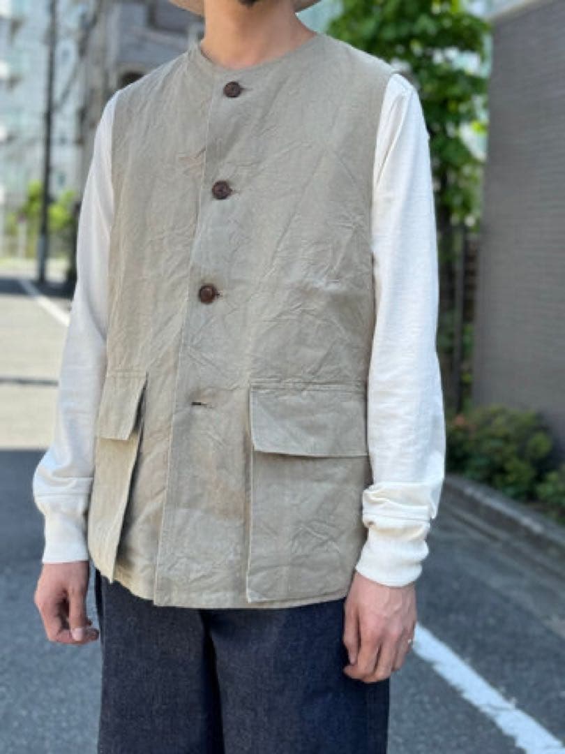 トップス Nigel Cabourn JERKIN VEST HEMP CANVAS