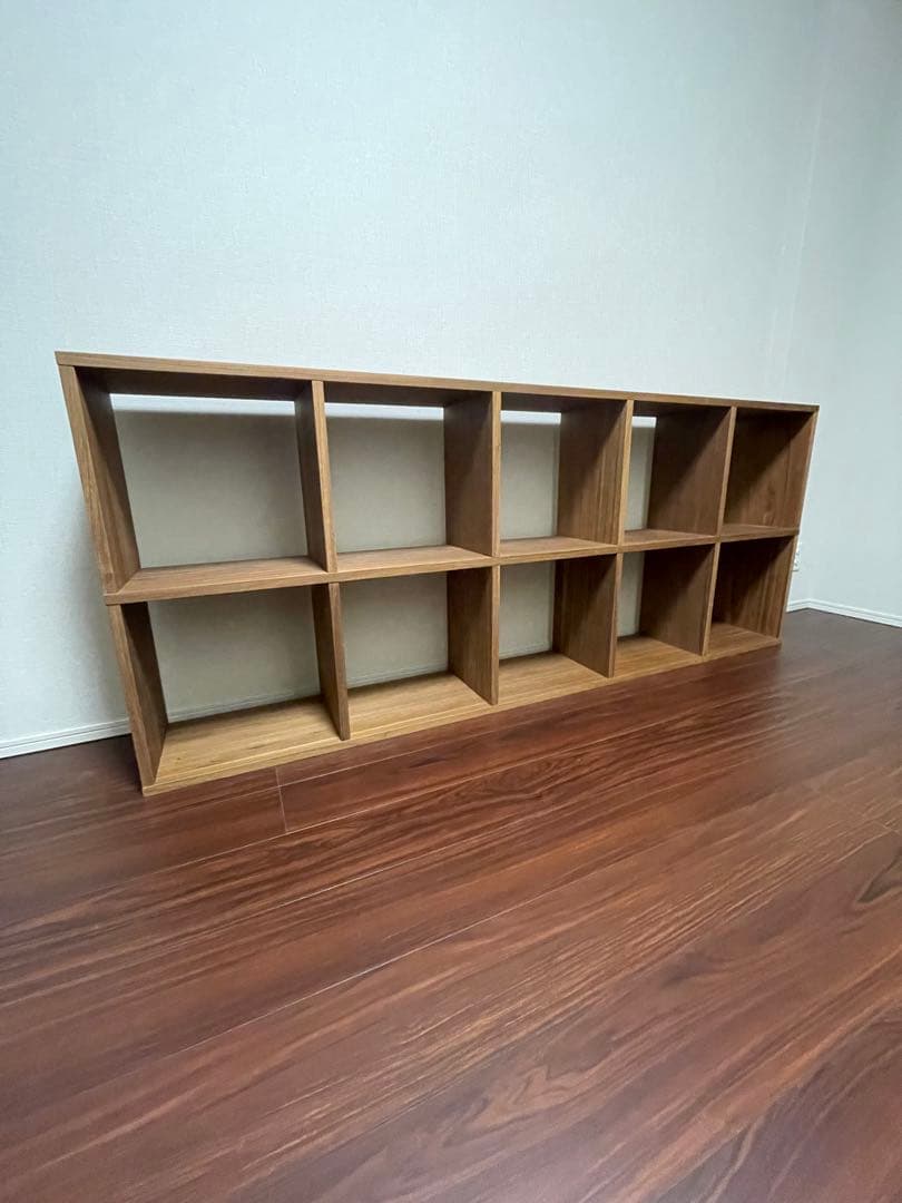 無印良品　スタッキングシェルフウォールナット材5段×2列