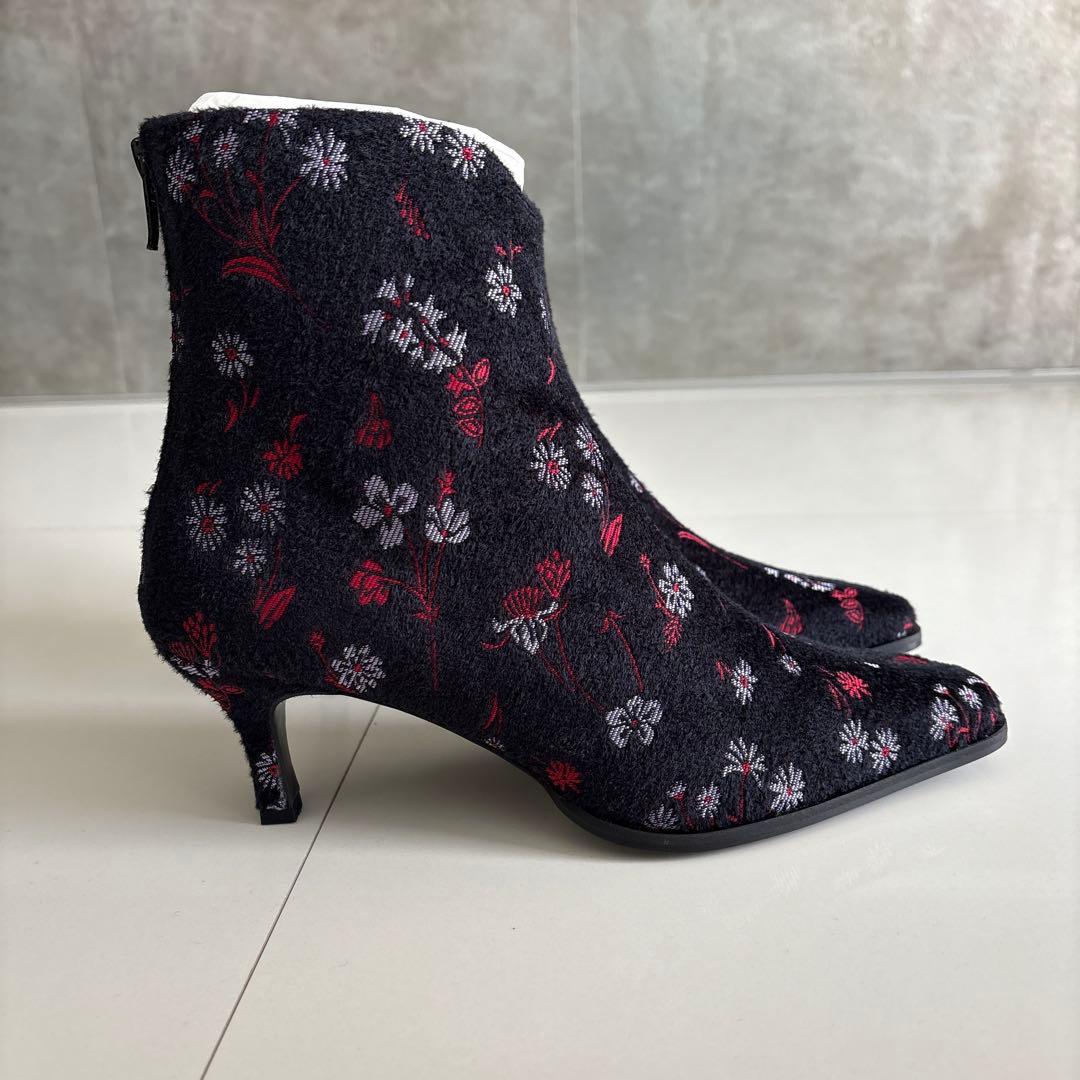 新品 マメクロゴウチ Floral Jacquard Boots 23.5