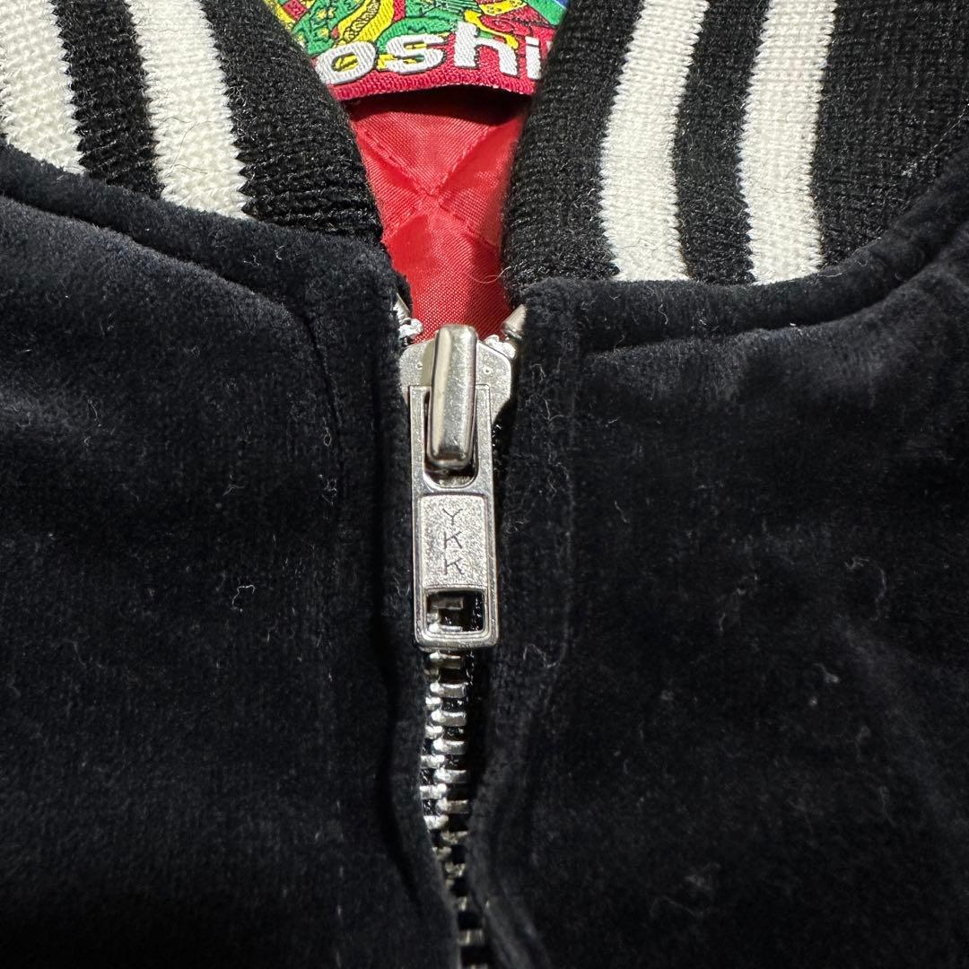 専用★美品✨ベロアスカジャン　星姫　ドラゴン　ブラック　シルバー　別珍　刺繍