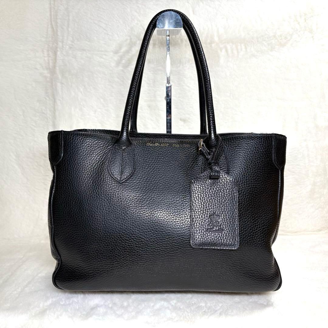 【koto 】A.D.M.J. トートバッグ シボ革 ブラック 保存袋付