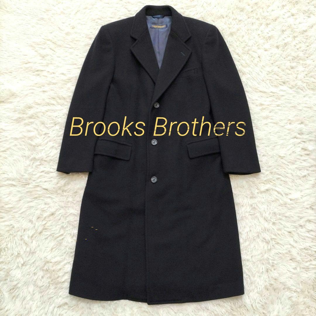 ブルックスブラザーズ　カシミヤ混　チェスターコート　ロング　ラム　ネイビー