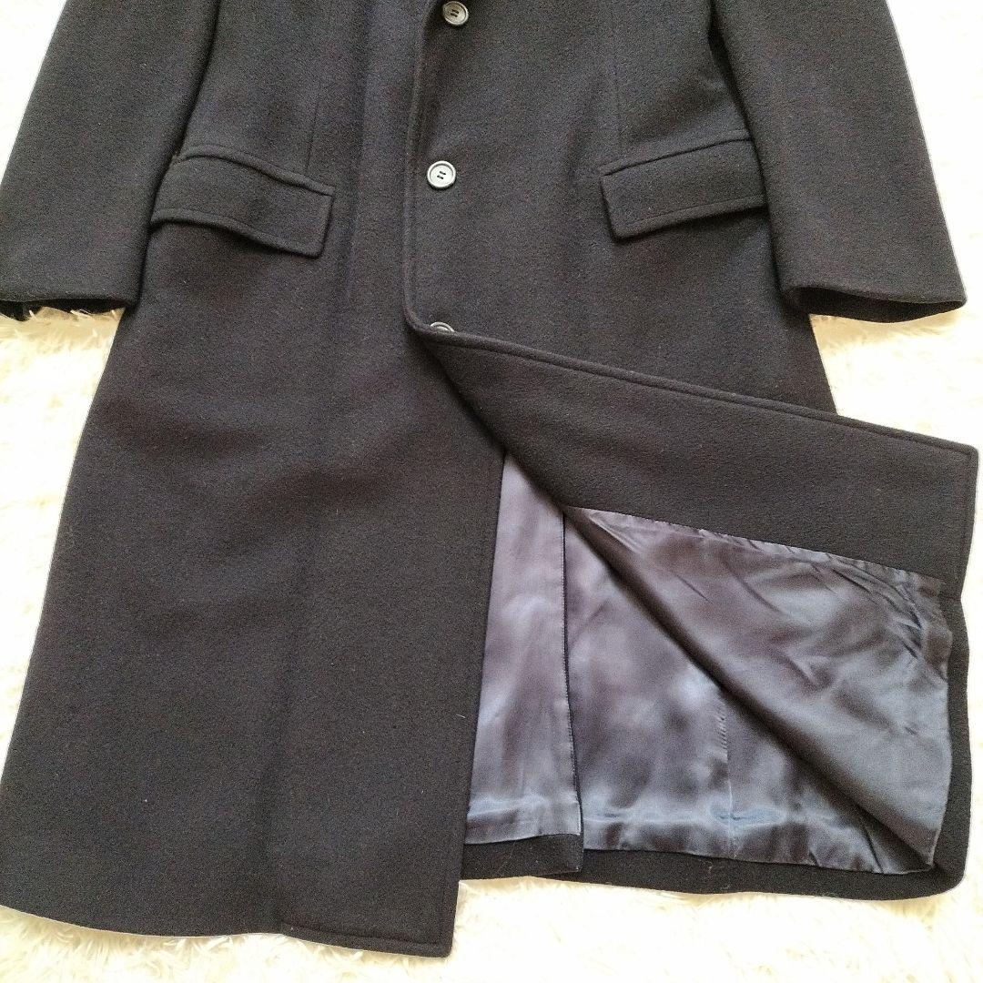 ブルックスブラザーズ　カシミヤ混　チェスターコート　ロング　ラム　ネイビー