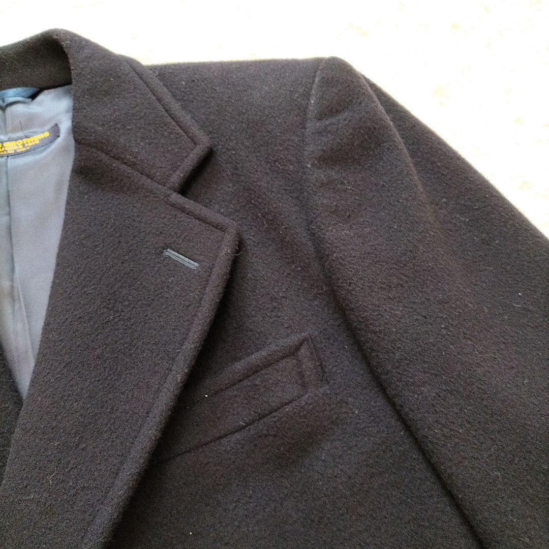 ブルックスブラザーズ　カシミヤ混　チェスターコート　ロング　ラム　ネイビー