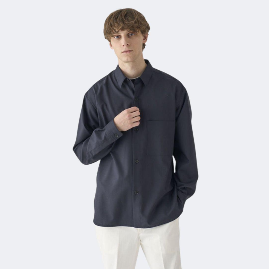 極美品♪JOHN SMEDLEY SUPER 140's ウールオーバーシャツ