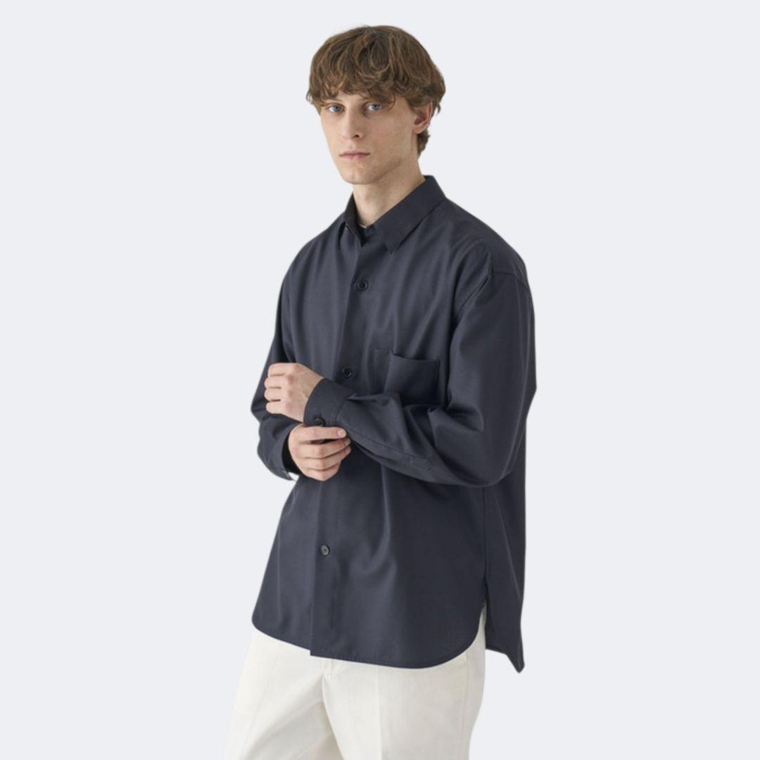 極美品♪JOHN SMEDLEY SUPER 140's ウールオーバーシャツ